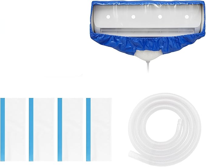 Leak Saver Mini Split Cleaning Bag | 360 Waterproof Design | Fits Systems 38in - 48in Long | Mini Split Cleaning Kit Includes Overspray Guards and Drain Hose