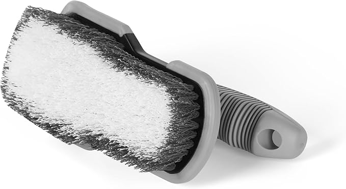 DecorRack 2 Pack Cleaning Brush, Heavy-Duty Scrub Brush with Ergonomic Handle for Floors, Tiles, Bathtubs, Grout, Decks, and Outdoor Surfaces (Gray, 2 Pack)