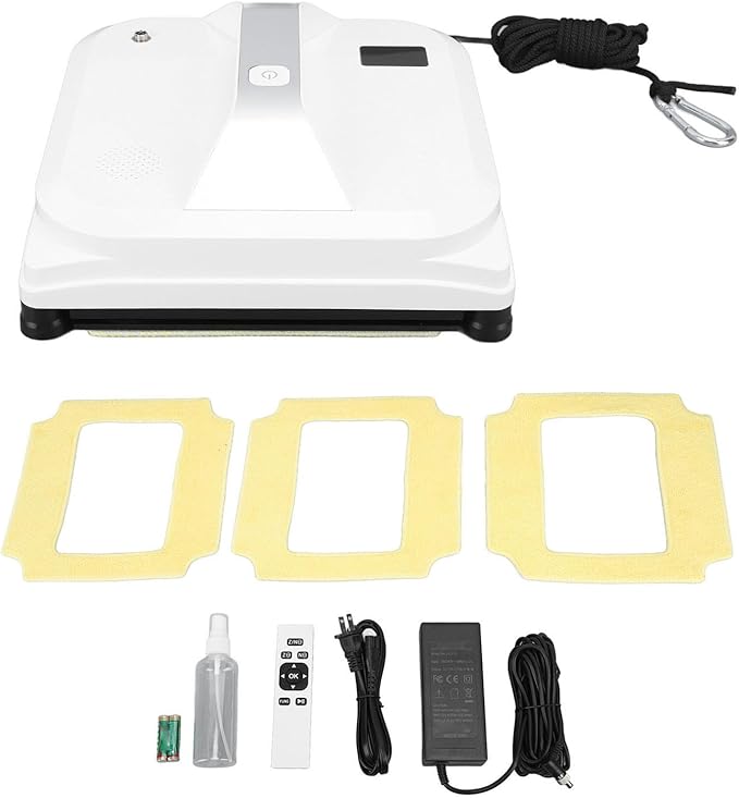 Window Cleaning Robot, 100 to 240V 2800Pa Auto Adjust Suction Power AI or Remote Control Pathway Planning Low Noise Robot for High Rise