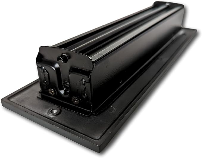 Madelyn Carter 2 x 12 Cast Aluminum Linear Vent Cover with Damper - Carbon Gray (Overall: 3.75 x 13.5) | Floor Register - Wall Register