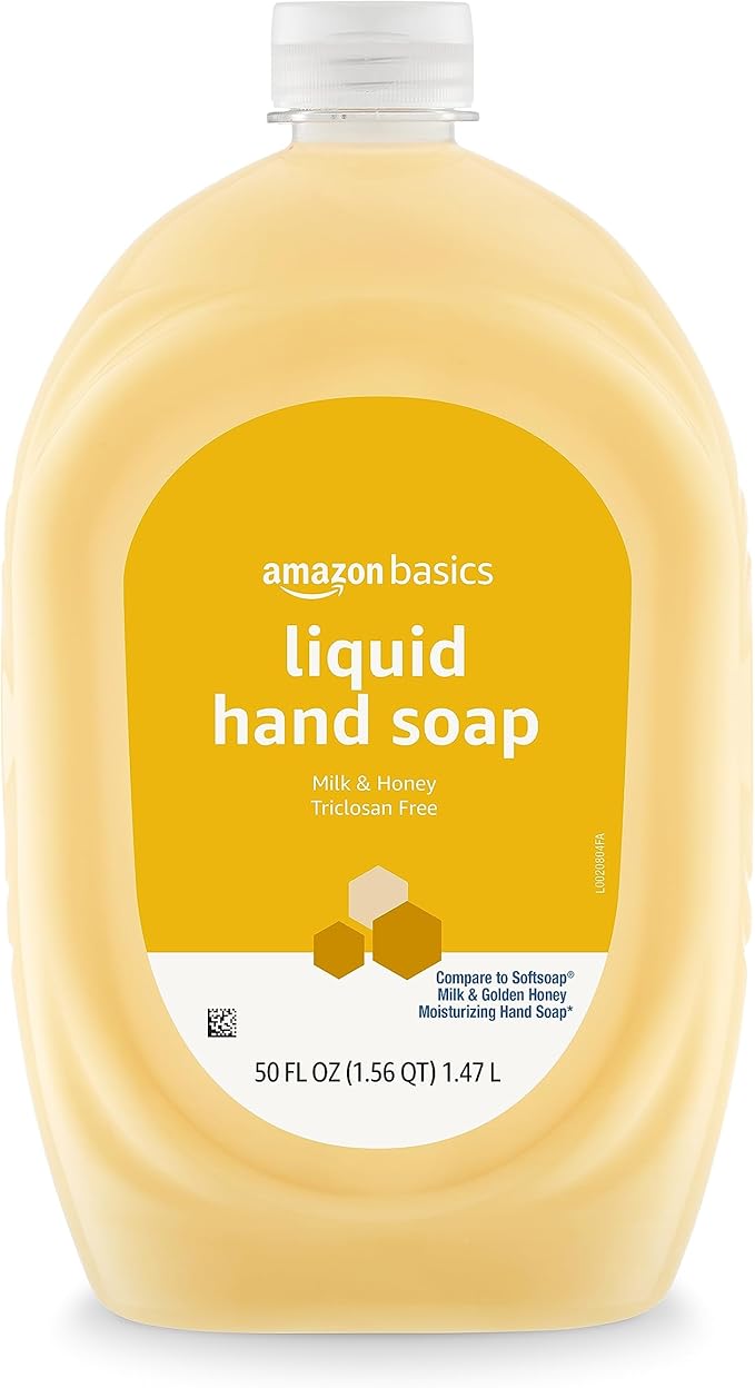 Amazon Basics Liquid Hand Soap Refill, Milk and Honey Scent, Triclosan-Free, 50 Fluid Ounces, 2-Pack (Previously Solimo)