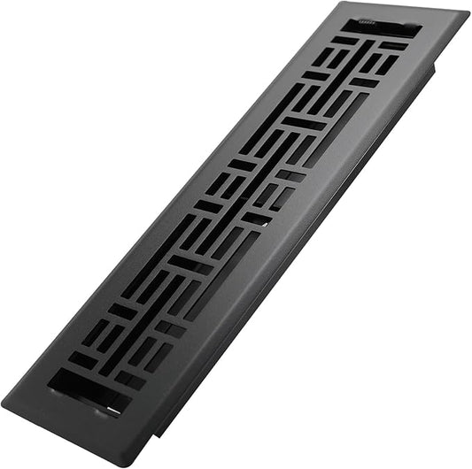 2x12 Inches Heavy Duty Walkable Floor Register Easy Adjust Air Supply Lever Floor Vents - Seattle Design - Vent Cover for Home Floor - Matte Black