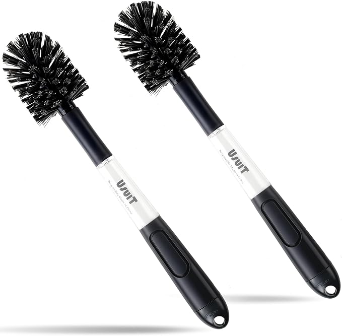 Soap Dispensing Bottle Brush, Comfort Grip, Gray, 2 Pieces (in one Package), Cleaning for Bottles, Pitchers and Carafes