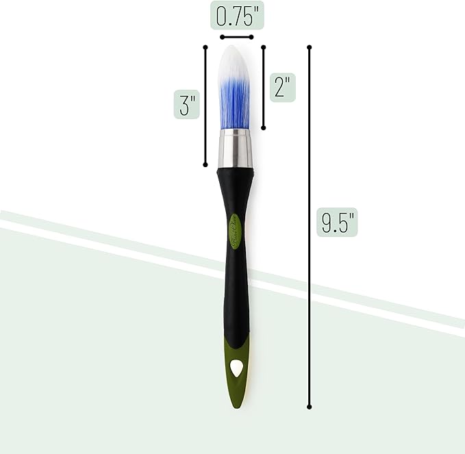Bates- Trim Paint Brush, 0.75" Inch, Black & Green Handle, Trim Brushes for Painting