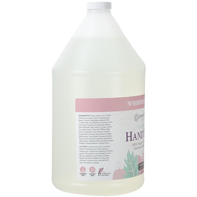 Ginger Lily Farms Botanicals All-Purpose Foaming Hand Soap Refill, 100% Vegan & Cruelty-Free, Whispering Rose Scent, 1 Gallon (Pack of 4)
