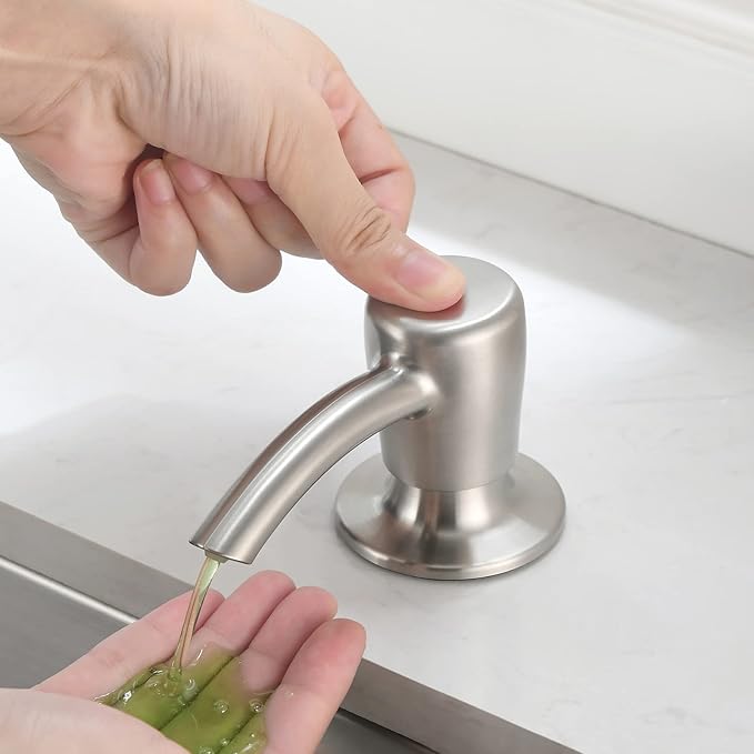 Soap Dispenser, Kitchen Sink Soap Dispenser, Build in Sink Soap Dispenser, Lotion Dispenser, Brushed Nickel RULIA RB2005