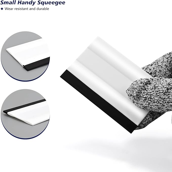 EHDIS Small Rubber Squeegee 3" Block Squeegee for Car Window Windshield,Film,Stickers,Decals and Vinyl Applicator,Kitchens, Glass, Shower,Counter Cleaning Tool, Pack of 2-White