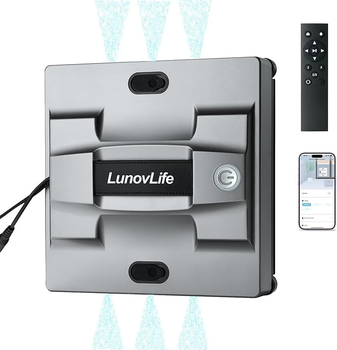 2026 New Window Cleaning Robot -Ultimate 6-Nozzle Precision Spray, 5600Pa Suction, Edge Detection & UPS Safety, automatic window cleaner,Perfect for Frameless/Frosted Glass High-Rise Windows