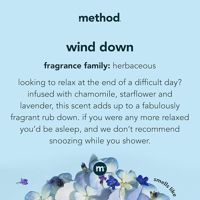 Method Body Wash, Wind Down, Paraben and Phthalate Free, 18 oz (Pack of 2)