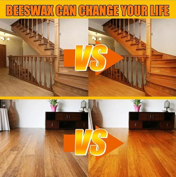 Premium Beeswax Paste Wood Finish & Polish Cutting Board Sealer,Paste Wax for Wood Polish and Cleaner Furniture,Protects & Restores All Wood Furniture Polish for Floors,Cabinets,Tables,Doors(50g)