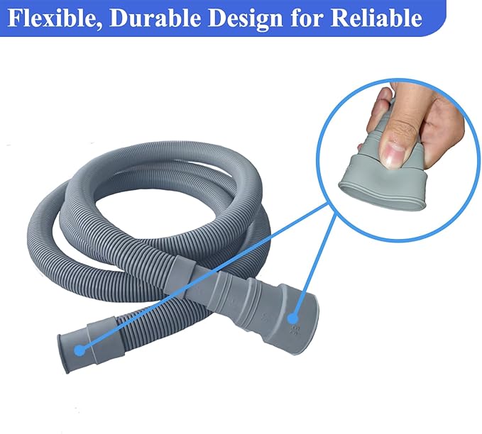 6.5ft Washing Machine Drain Hose Extension Kit - Universal for Washer, Dishwasher & Dehumidifier, 7-Piece Set with U-Bracket, 4 Clamps & Adapter