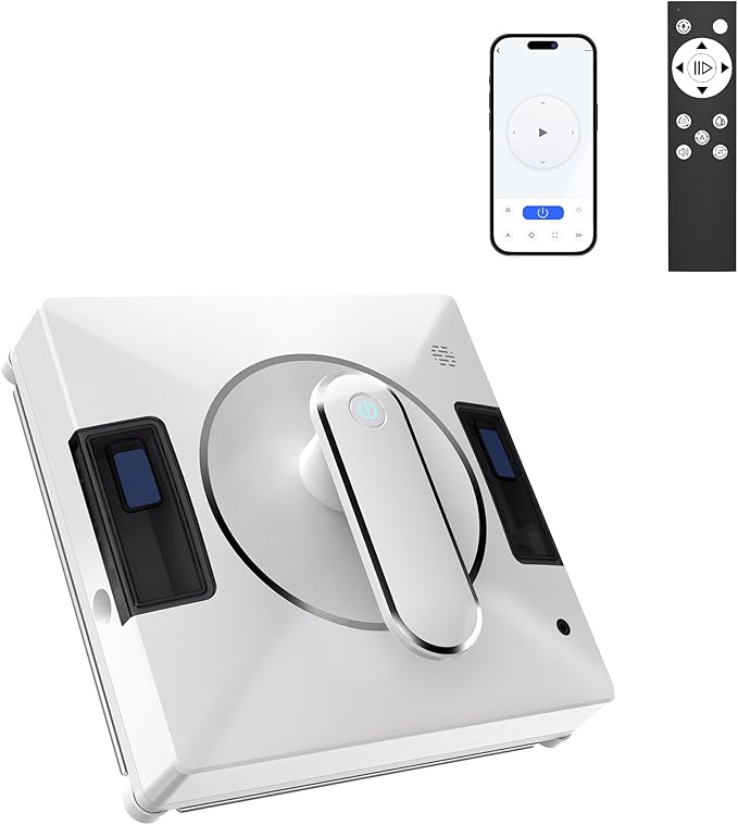 Smart Window Cleaning Robot With Dual Water Spray,3800pa Suction, Multiple Anti - Fall Protection,AI Path Planning,App & Remote Control,Ideal Window Washer Robot For High-Rise Windows And Glass Doors
