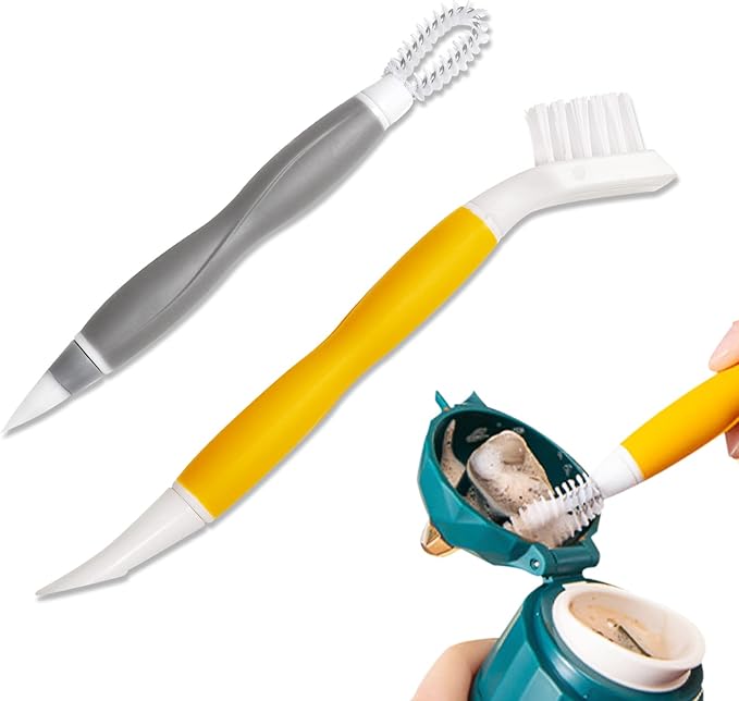 Grout Cleaning Brush Set 2 Pack Crevice Detail Cleaner Brush Multi-Purpose Scrub for Cleaning Bottle Cup Lid, Dish, Tile, Sink, Drain, Shower Room, Window Groove, Door Track, Floors