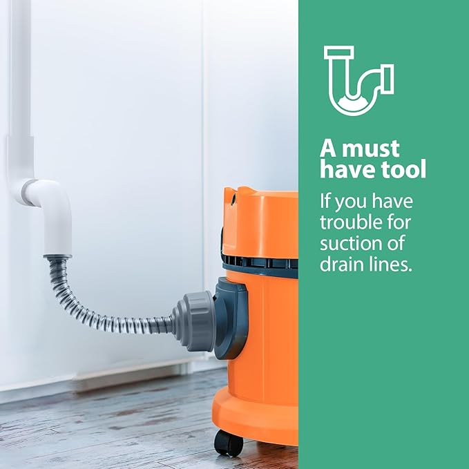 AC Drain Line Cleaner, A/C Condensate Drain Line Cleaner Adapter, hvac tools, Universal Fit AC Drain Line Unclogger, Compatiable With Most PVC Pipe Sizes, Easy To Use, Grey