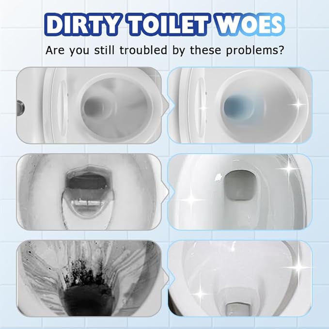 Automatic Toilet Bowl Cleaner Tablets, Blue Toilet Bowl Tablets Drop in Tank, Long Lasting Tank Cleaner for Bathroom, Convenient Blue Deodorizer, Easy Flush Cleaner Tablets for Toilet（20）