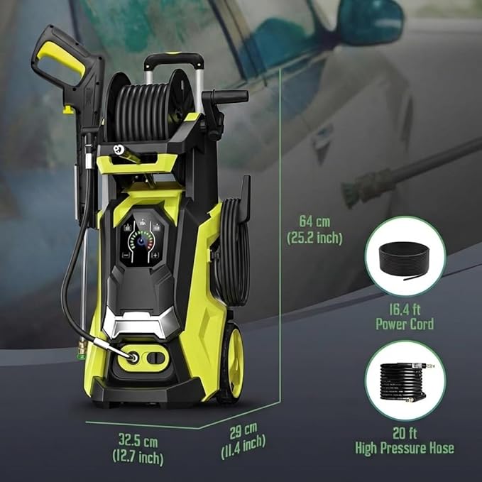 Pressure Washer with Smart Touch Screen, Power Washer with Foam Cannon and 4 Nozzles