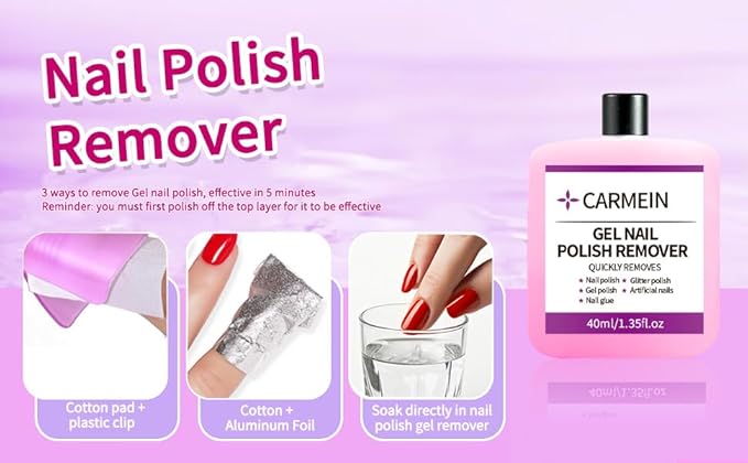 •CARMEIN Gel Nail Polish Remover & Nail Brush Cleaner, Regular Nail Polish Cleaning, Gentle Tool Protection, Manicure-Specific Nail Care 2PCS Set -(Nail Brush Cleaner & Gel Polish Remover)