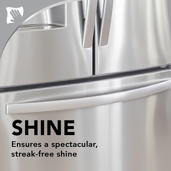 Weiman Stainless Steel Cleaner and Polish - Protects Appliances from Fingerprints and Leaves a Streak-Free Shine for Refrigerator, Dishwasher, Oven & Grill, Cleaning Supplies, Microfiber Cloth
