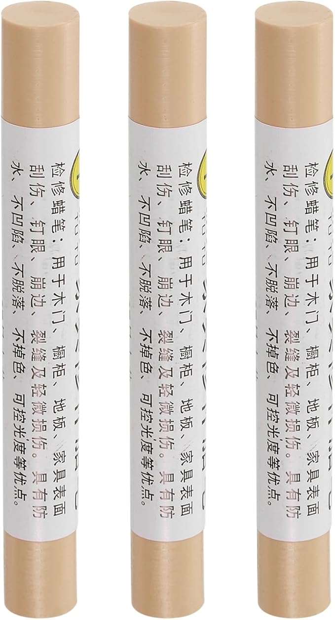uxcell Furniture Repair Crayons, 3Pcs - Wood Wax Filler Stick, Furniture Markers Touch Up - for Scratches Holes Tables Desks Wooden Floors Cover Ups, White Maple
