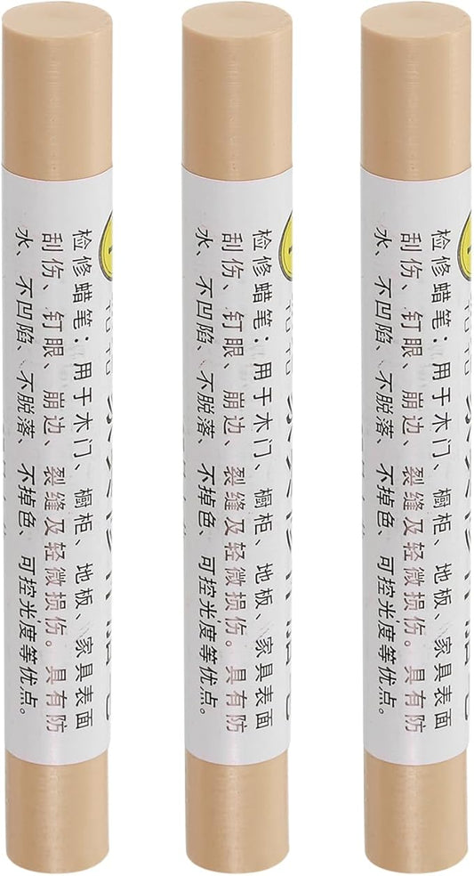 uxcell Furniture Repair Crayons, 3Pcs - Wood Wax Filler Stick, Furniture Markers Touch Up - for Scratches Holes Tables Desks Wooden Floors Cover Ups, White Maple