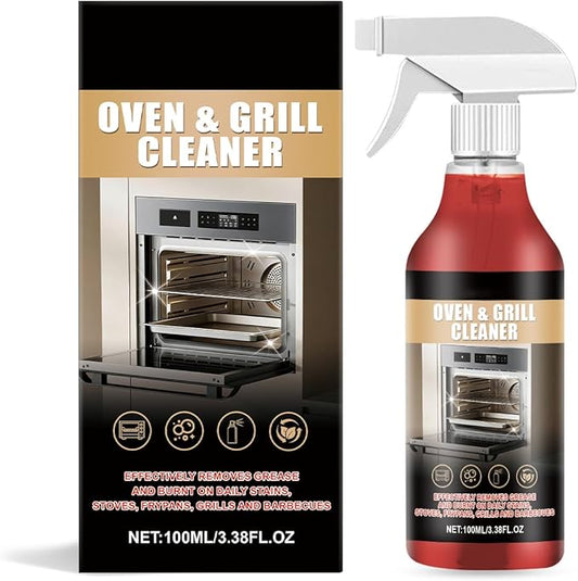 Oven Cleaner Spray Heavy Duty, Deep Cleaning Formula for Kitchen Appliances, Cleans and Degreases BBQ Cooking Grates and Racks, and Grill Cleaner for Microwave, Air fryer, Ovens, Grills, 100ML