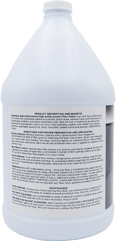 Lundmark, Inc Lundmark Matchless High Performance Floor Finish, 1-Gallon, 3306G01-4 (COM-3306G01-4)