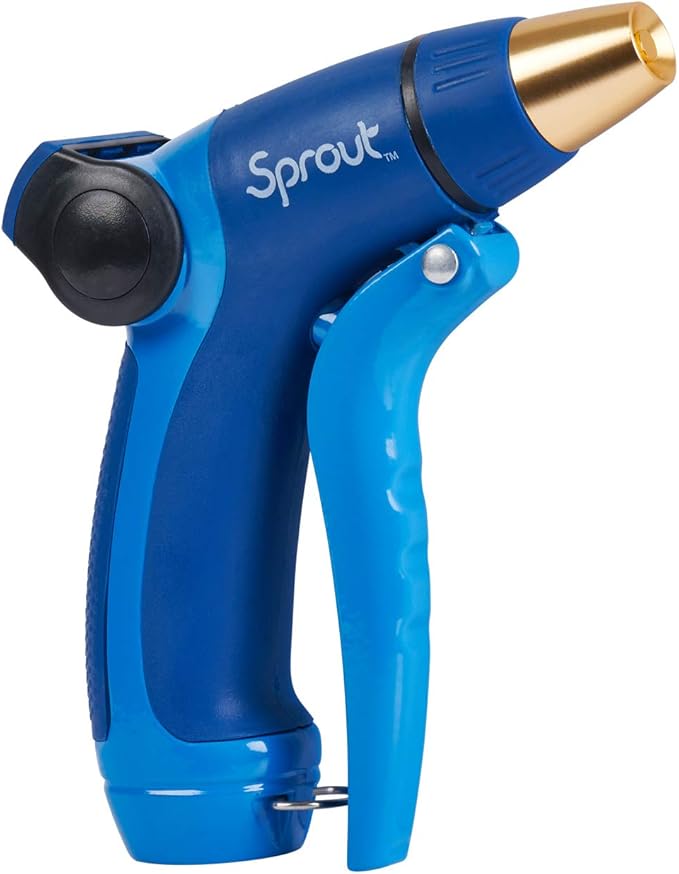 Sprout 65111-AMZ Metal Front Trigger Adjustable Nozzle and QuickConnect Product Adapter Amazon Bundle, Blueberry Blue