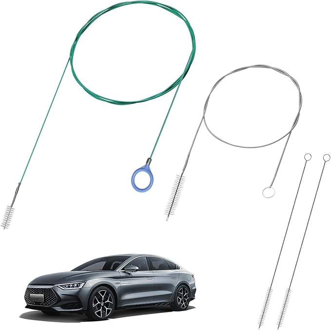 4Pcs Auto Sunroof Drain Cleaning Tools, 118/59 Inch Flexible Brush Long Pipe Cleaners, Tube Cleaning Brush Slim Dredging Tool for Car, Refrigerator, Sewer and Other Holes