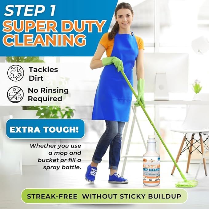 Super Duty Degreaser – Heavy Duty Tile & Grout Cleaner for Kitchens, Bathrooms & Floors – Removes Grease & Deep Stains – Concentrated