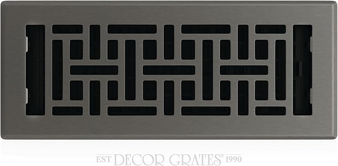 Decor Grates AJH412-GM Oriental Floor Register, 4x12 Inches, Gun Metal , 1-Pack