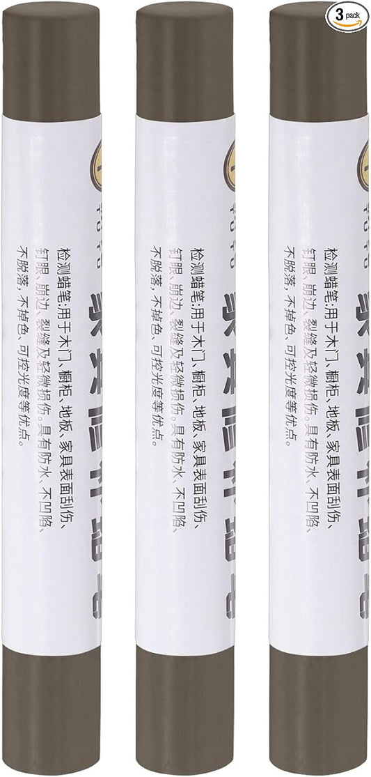 uxcell Furniture Repair Crayons, 3Pcs - Wood Wax Filler Stick, Furniture Markers Touch Up - for Scratches Holes Tables Desks Wooden Floors Cover Ups, Khaki Light