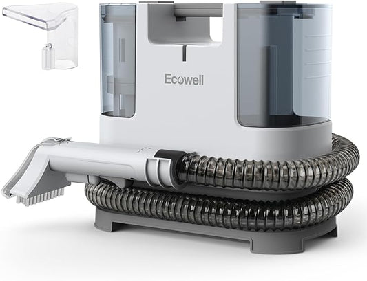 ECOWELL Portable Upholstery Carpet Cleaner,Wet Dry Deep Cleaning Sofa Carpet Spot Shampooer Machine, Independent Dual Water Tank Design for Spot, Stain,Area Rugs, Cars & More, 12Kpa Suction WDV01