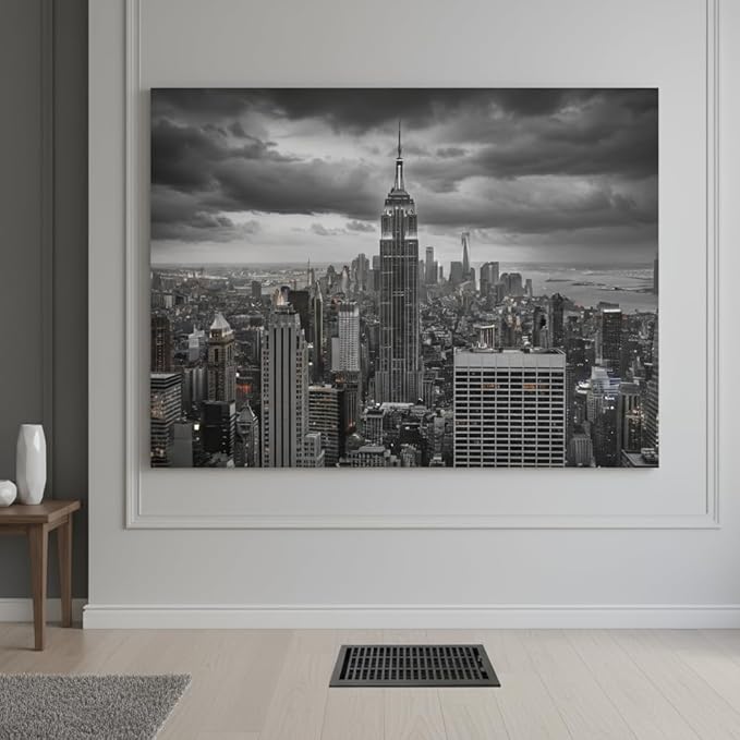 Empire Register Co, 6x14 inch Vent Cover, Modern Contemporary Design, Textured Black Finish, Heavy Duty Floor Vent Covers, Metal Damper Attached Vent Covers for Home Floor only