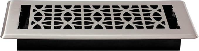 Decor Grates (4-Pack) ECH410-NKL Eclipse Floor Register, 4x10 Inches, Brushed Nickel Finish