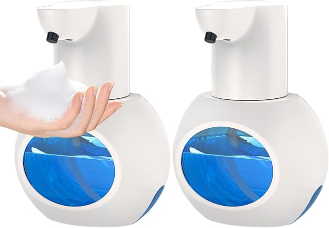 Automatic Soap Dispensers,15oz/420ml USB Touchless Automatic Foaming Soap Dispenser,Rechargeabled Wall Mounted Smart Soap Dispenser for Home Kitchen Bathroom Office Black (2,White)