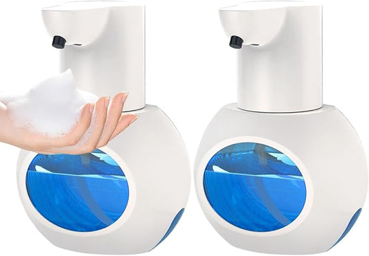 Automatic Soap Dispensers,15oz/420ml USB Touchless Automatic Foaming Soap Dispenser,Rechargeabled Wall Mounted Smart Soap Dispenser for Home Kitchen Bathroom Office Black (2,White)
