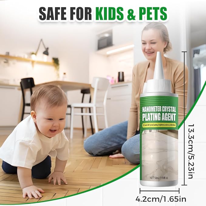 Nano Crystal Coating Agent For Tile & Furniture, Granite Countertop Cleaner and Sealer with Protection, Quartz Marble Stone Polish Cleaner for Permanent Hold & Shine Effect Fast Drying (2PCS)