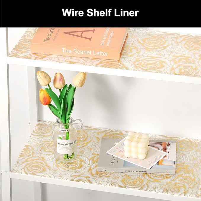 Cooyes Shelf Liner – Premium Non-Adhesive Cabinet & Drawer Liner for Kitchen – Waterproof Shelf Paper with Modern Pattern – Durable EVA Cabinet Mat – Easy to Cut （17.5" W x 78.7" L）