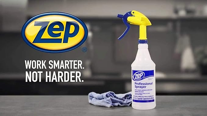 Zep Streak-Free Glass Cleaner 1 Gal (Case of 4) Professional Sprayer Bottle (Case of 9) - ZU1120128 - Ammonia Based Professional Grade Formula