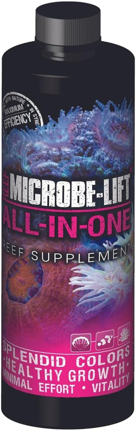 MICROBE-LIFT All-in-One Master Reef Supplement for Reef Environment Maintenance and Healthy Growth of Fish Tank Plants, 8 Ounces