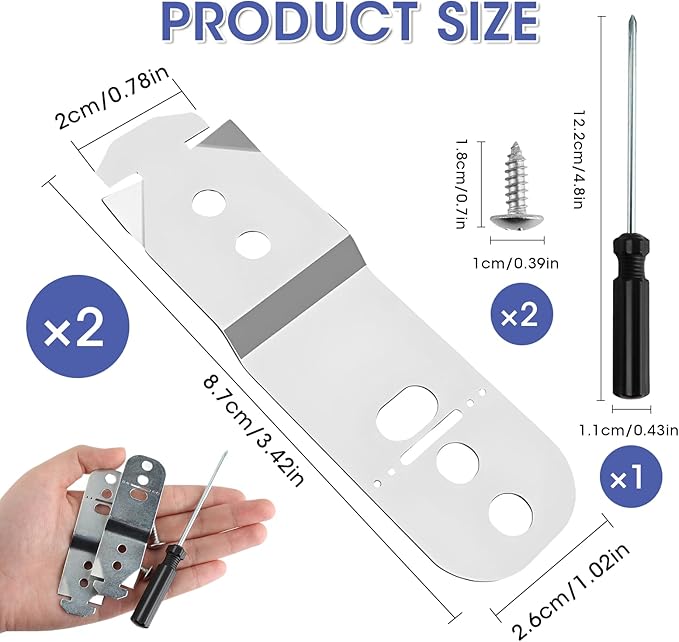 2 Pcs Dishwasher Mounting Bracket 619985 Compatible with Bosch, Replacement Anti-Tip Kit with Screwdriver for Secure Countertop Installation