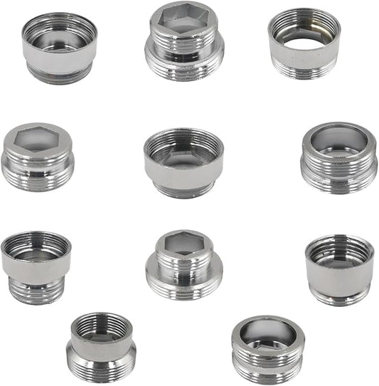 11 Pieces Brass Faucet Adapter Kit,Kitchen Sink Aerator Adapter Female to Male for Water Filter, Bathroom Faucet Adapter（Included washers）