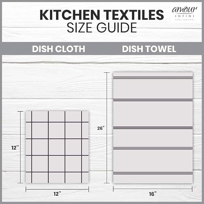 AMOUR INFINI Cotton Kitchen Dish Cloths Set of 8 – Highly Absorbent, Super Soft Premium Terry Cleaning Cloth (12"x12" Inch) Premium Dishcloths for Washing Dishes (Rust)