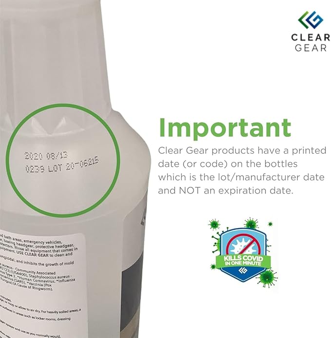 Clear Gear Disinfectant Spray, Mat Cleaner, and Deodorizer For Surfaces, Equipment, Protective Gear and Facilities - Hospital Grade Disinfectant - 5 Gallon Bulk Gym Cleaning Supplies