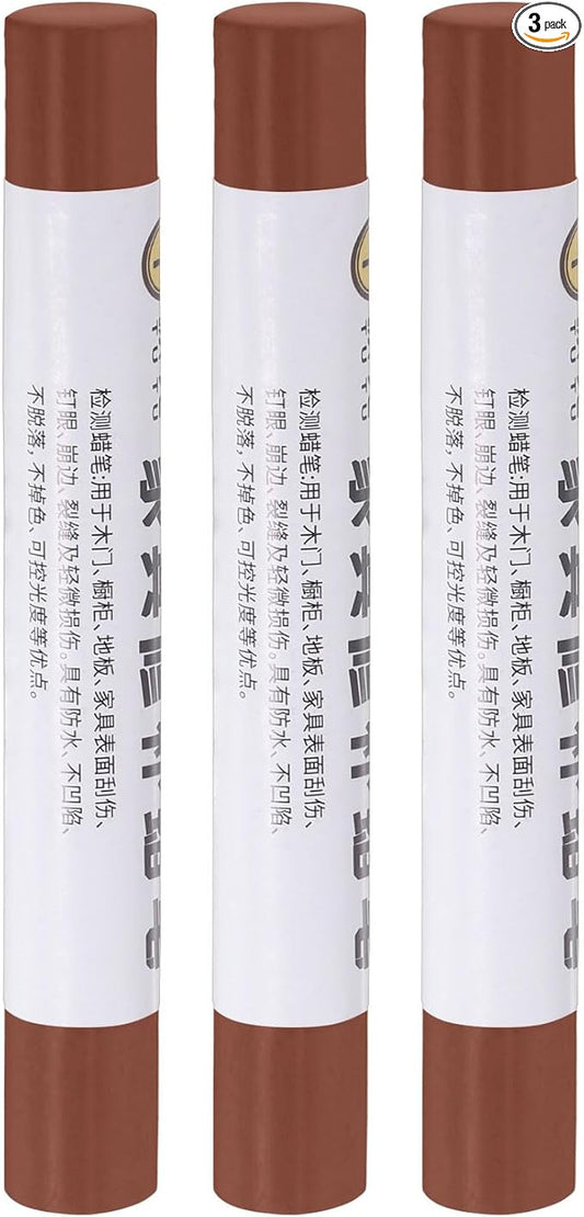 uxcell Furniture Repair Crayons, 3Pcs - Wood Wax Filler Stick, Furniture Markers Touch Up - for Scratches Holes Tables Desks Wooden Floors Cover Ups, Red Acid Branch
