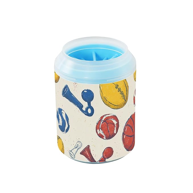 Dog Paw Cleaner Cups for Dogs Pet Foot Washer Paw Scrubber for Small Medium Large Dogs Cats Cleaning Cup Multicolor Sports Balls