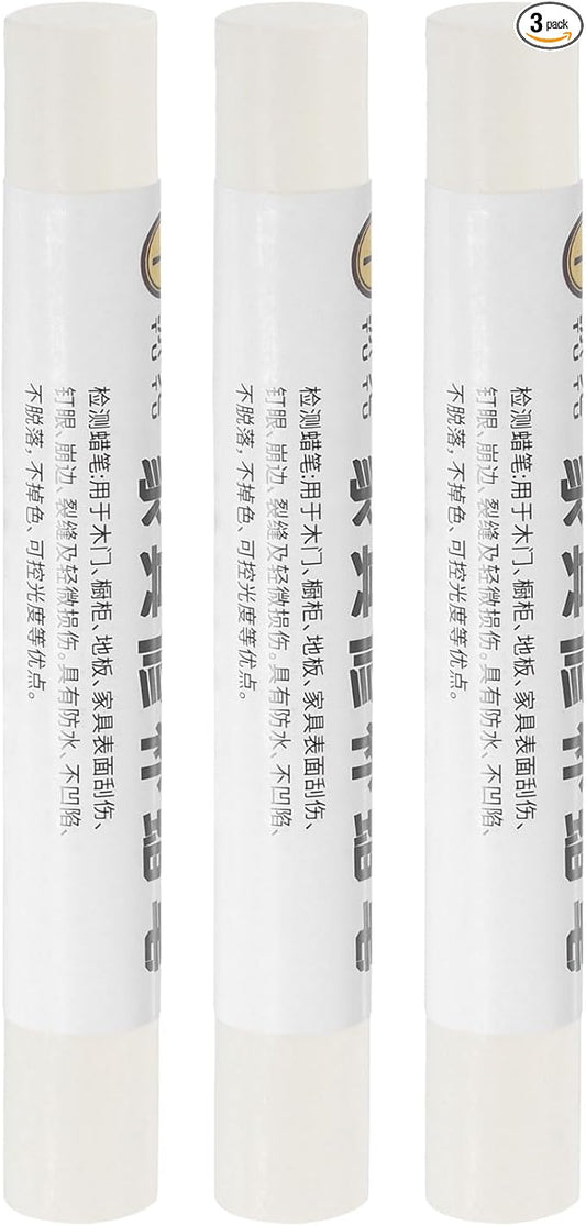 uxcell Furniture Repair Crayons, 3Pcs - Wood Wax Filler Stick, Furniture Markers Touch Up - for Scratches Holes Tables Desks Wooden Floors Cover Ups, Cream White