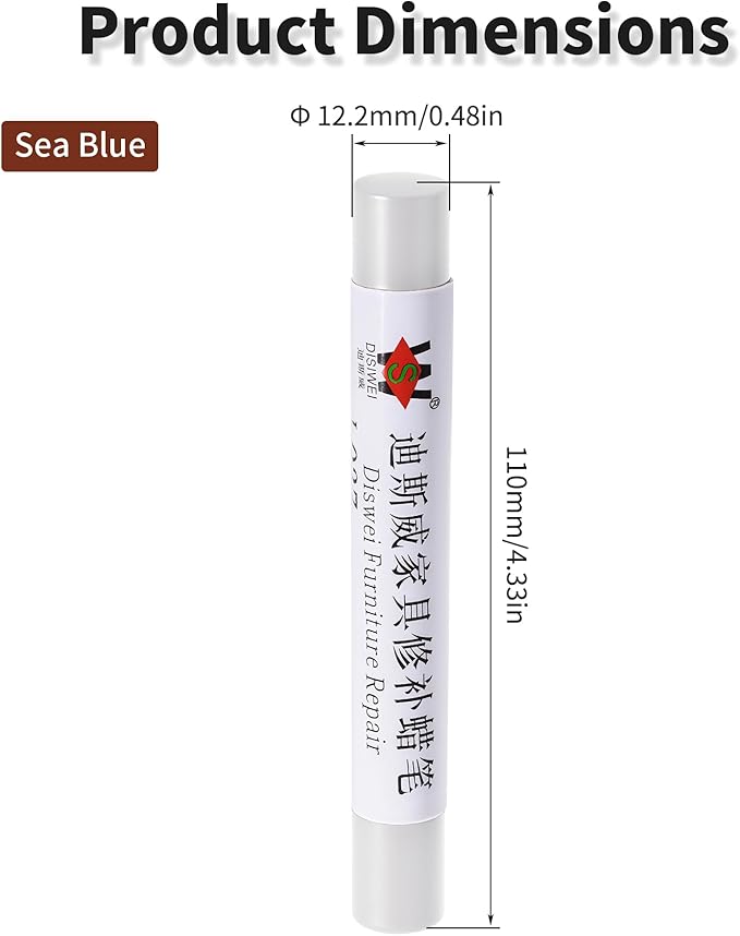 Wood Filler Sticks Sea Blue Furniture Scratch Repair Crayons Wood Floor Repair Wax Filler Sticks Furniture Repair Wax Crayons for Wooden Furniture, Floors, Cabinets & Tables