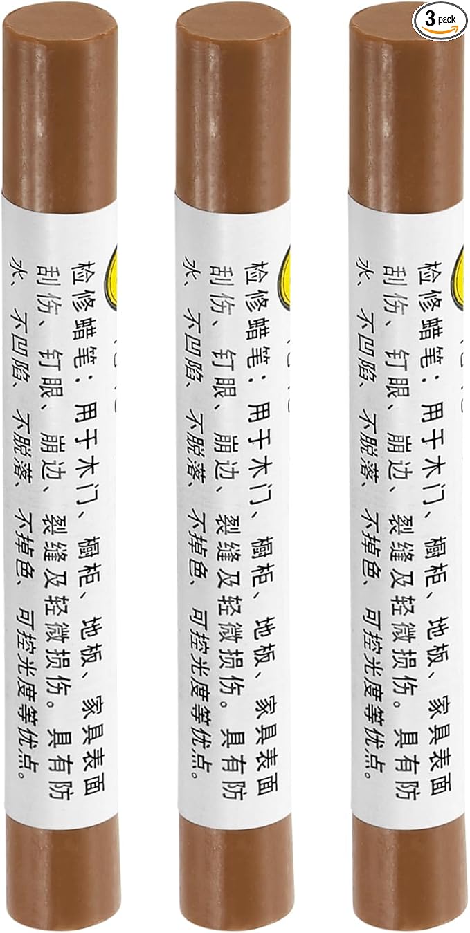 uxcell Furniture Repair Crayons, 3Pcs - Wood Wax Filler Stick, Furniture Markers Touch Up - for Scratches Holes Tables Desks Wooden Floors Cover Ups, Light Gray Oak