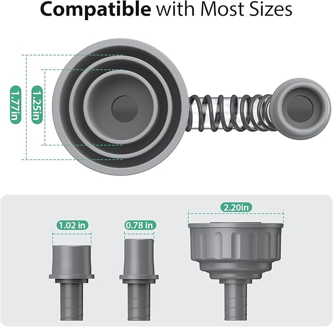 AC Drain Line Cleaner, A/C Condensate Drain Line Cleaner Adapter, hvac tools, Universal Fit AC Drain Line Unclogger, Compatiable With Most PVC Pipe Sizes, Easy To Use, Grey